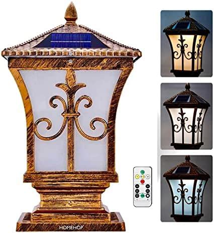 Homehop 10W Solar Antique Main Gate Pillar Lights Outdoor Waterproof.